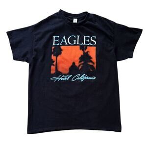 Eagles Hotel California 2023 Tour Black Graphic Band T-Shirt Large